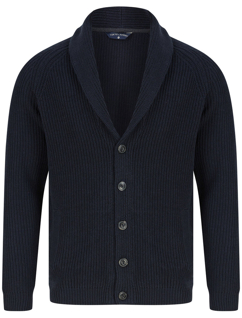 17332 Grey Shawl Neck Seasonal Fabric Cardigan