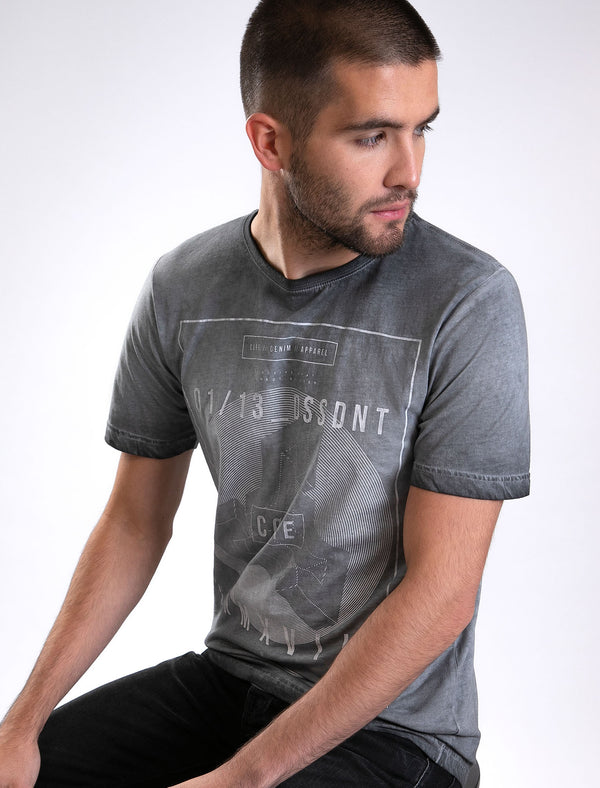 Impossible Motif Print Cotton Jersey T-Shirt In Asphalt Grey - Dissident