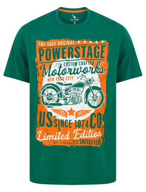 Powerstage Motif Cotton Jersey T-Shirt in Evergreen - South Shore