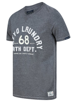 Hamberts 2 Felt Applique Motif Cotton Jersey T-Shirt in Mid Grey Marl - Tokyo Laundry