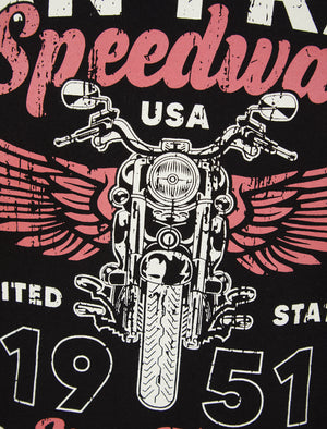 Seattle Speedsters Motif Cotton Jersey T-Shirt in Jet Black - South Shore