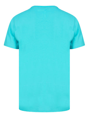 Custom Chop Shop Motif Cotton Jersey T-Shirt in Blue Curacao - South Shore