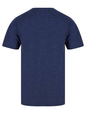 Michel Motif Cotton Jersey T-Shirt in Medieval Blue Marl - Tokyo Laundry