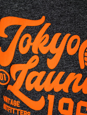 Rocket Motif Cotton Jersey Grindle T-Shirt in Dark Grey - Tokyo Laundry