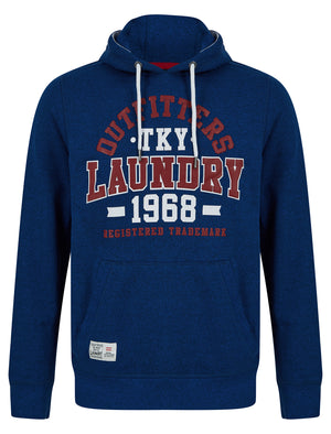 Edit Motif Brushback Fleece Pullover Hoodie in Blue Grindle - Tokyo Laundry