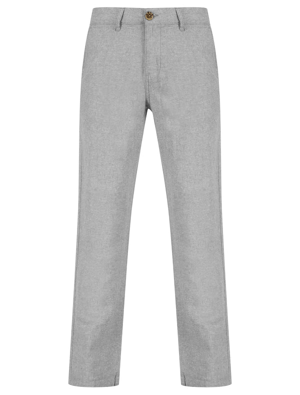 Maulua Cotton Linen Straight Leg Trousers in Grey - Tokyo Laundry