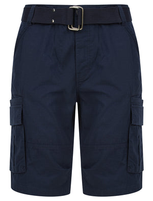 Africa Ripstop Cotton Cargo Shorts with Belt In Sky Captain Navy - Tokyo Laundry