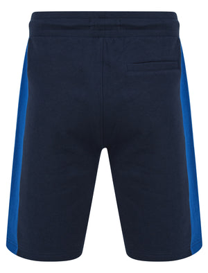 Sulina Brushback Fleece Jogger Shorts with Contrast Panels in Limoges Blue - Kensington Eastside