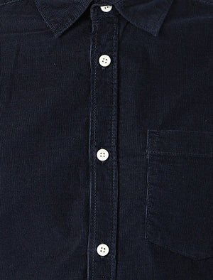 Erskine Corduroy Cotton Long Sleeve Shirt In Navy - Tokyo Laundry