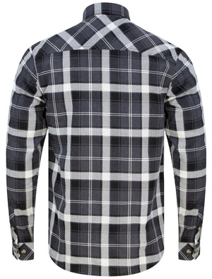 Gaspesie Checked Cotton Flannel Shirt in Magnet Grey - Tokyo Laundry