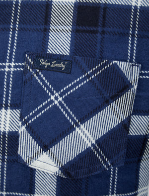 Gaspesie Checked Cotton Flannel Shirt in Twilight Blue - Tokyo Laundry