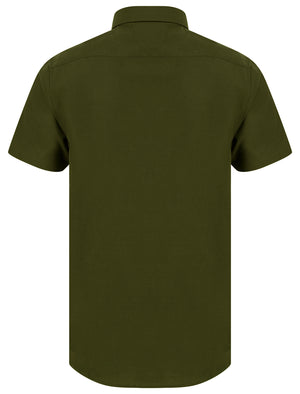 Elbury 2 Short Sleeve Cotton Twill Shirt in Olive Night  - Tokyo Laundry