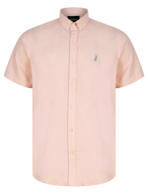 Buster Short Sleeve Cotton Twill Shirt in Ballet Slipper Pink - Kensington Eastside