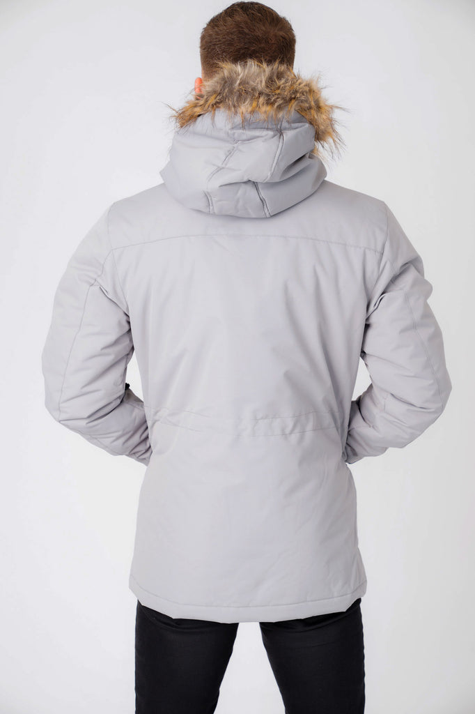 Hjalmar Utility Parka Coat with Fleece Lined Faux Fur Trim