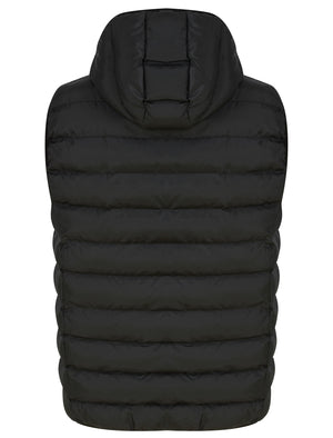 Tamaki Quilted Puffer Gilet with Hood in Jet Black - Tokyo Laundry