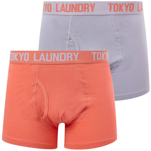 Snowden (2 Pack) Boxer Shorts Set in Wisteria Lilac / Dubarry Coral - Tokyo Laundry