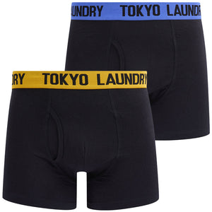 Gibson (2 Pack) Boxer Shorts Set in Artisan's Gold / Baja Blue - Tokyo Laundry