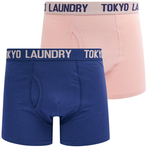 Saxen (2 Pack) Boxer Shorts Set in Coral Cloud / Deep Cobalt - Tokyo Laundry