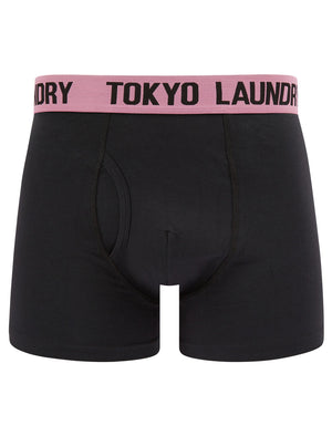 Dorset (2 Pack) Boxer Shorts Set in Bright White / Sachet Pink - Tokyo Laundry