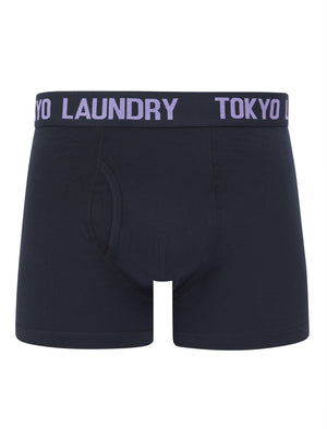 Lumber 2 (2 Pack) Boxer Shorts Set in Viola Lilac / Sky Captain Navy - Tokyo Laundry