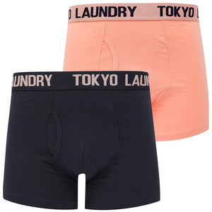 Lammie (2 Pack) Boxer Shorts Set in Coral Cloud / Sky Captain Navy - Tokyo Laundry