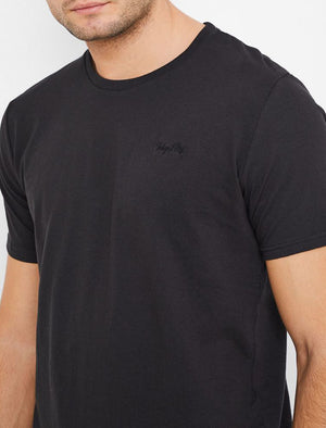 Highwoods (3 Pack) Crew Neck Combed Cotton T-Shirts In Jet Black - Tokyo Laundry