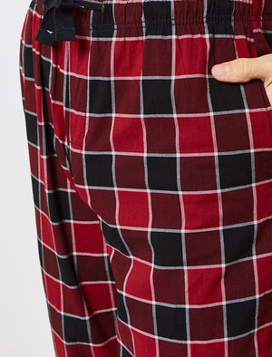 Jords Checked Brush Flannel Cotton Lounge Pants in Red - Tokyo Laundry