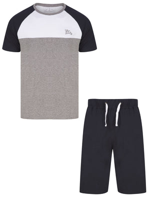 Gregge 2pc Cotton T-Shirt and Shorts Lounge Set in Sky Captain Navy - Tokyo Laundry