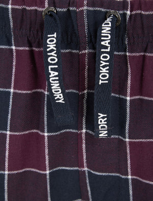 Tayos Brushed Flannel Checked Lounge Pants in Potent Purple - Tokyo Laundry