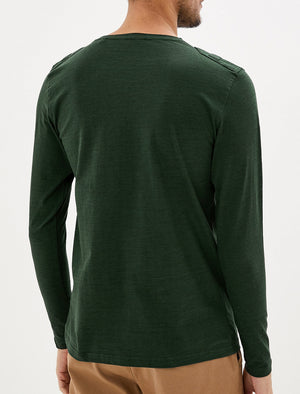 Ngami Cotton Jersey Long Sleeve Top with Mock Layer In Pine Grove - Dissident