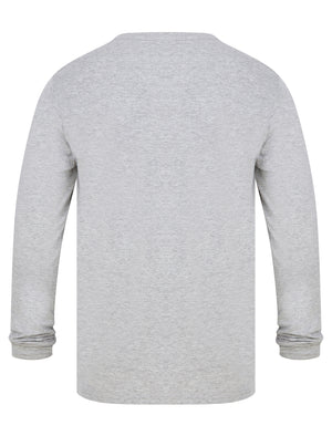 Theta Motif Cotton Jersey Long Sleeve Top in Light Grey Marl - Tokyo Laundry