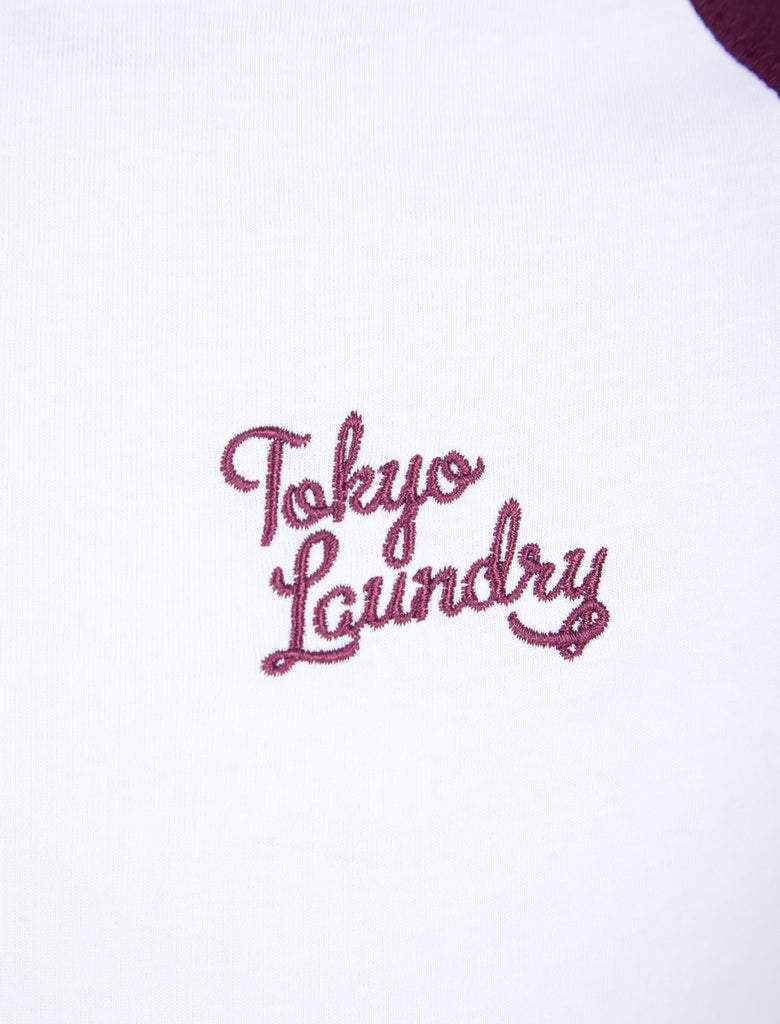T-shirt Uomo Tokyo Laundry Manica Raglan - Cotone, Stampa Grafica Stile Baseball