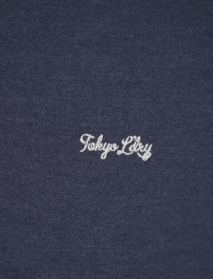 Kalenza Long Sleeve Polo Shirt in Mood Indigo Marl - Tokyo Laundry