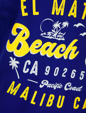 El Matador Motif Print Cotton Vest Top in Sea Surf Blue - South Shore