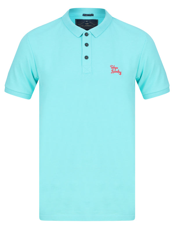 Marahau 3 Signature Cotton Pique Polo Shirt in Angel Falls Marl - Tokyo Laundry