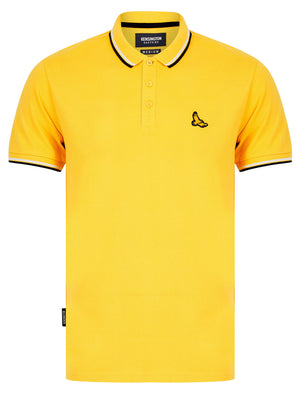 Trundle Cotton Pique Polo Shirt with Tipping in Golden Rod - Kensington Eastside