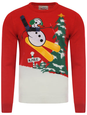 Merry Christmas Frosti The Ski Man red jumper