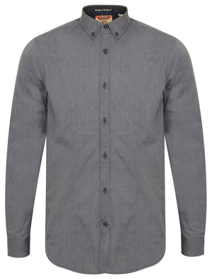 Salvador Long Sleeve Cotton Shirt in Charcoal - Tokyo Laundry
