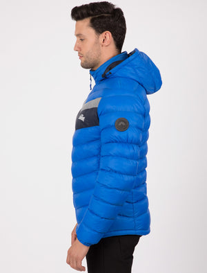 Langham Quilted Puffer Jacket with Hood In Olympian Blue - Tokyo Laundry