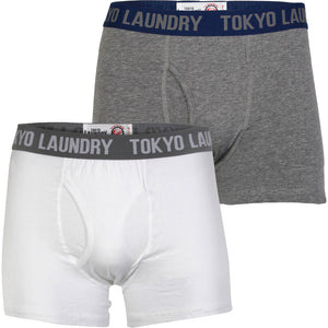Tokyo Laundry Desoto Cove Sports Boxer Shorts ( 2 Pack) Optic White & Grey