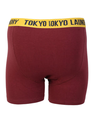 Kennedy (2 Pack) Boxer Shorts Set in Oxblood / Light Grey Marl - Tokyo Laundry