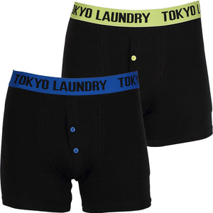 Tokyo Laundry Samson boxer shorts ( 2 Pack ) Grass Green & Navy