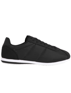 Womens Tessa Quilted Lace up Fashion Trainers in Black