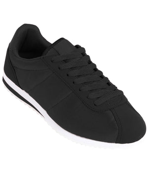 Womens Tessa Quilted Lace up Fashion Trainers in Black