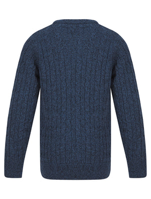 Boys Guinee Chunky Cable Knitted Jumper in Denim Twist - Tokyo Laundry Kids