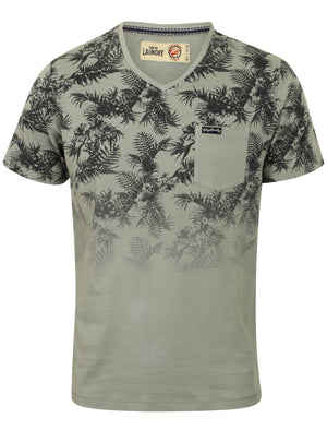 Boys K-Will Tropical V Neck T-Shirt in Griffin Grey - Tokyo Laundry Kids