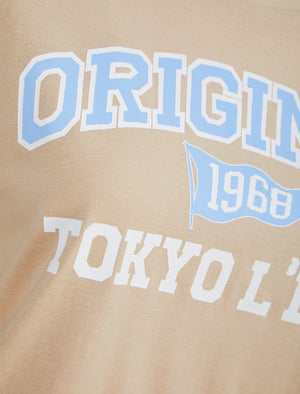 Original Motif Cotton Jersey T-Shirt in Moonlight Stone - Tokyo Laundry