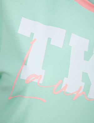 TKY Motif Cotton Jersey Ringer T-Shirt in Surf Spray Mint - Tokyo Laundry