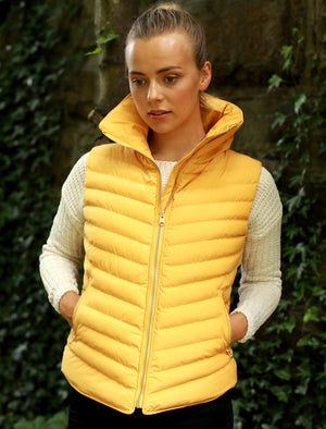 Chervil Padded Gilet With Funnel Neck In Old Gold - Tokyo Laundry