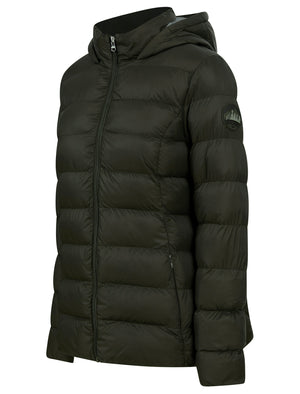 Markle Quilted Hooded Puffer Jacket in Khaki - Tokyo Laundry